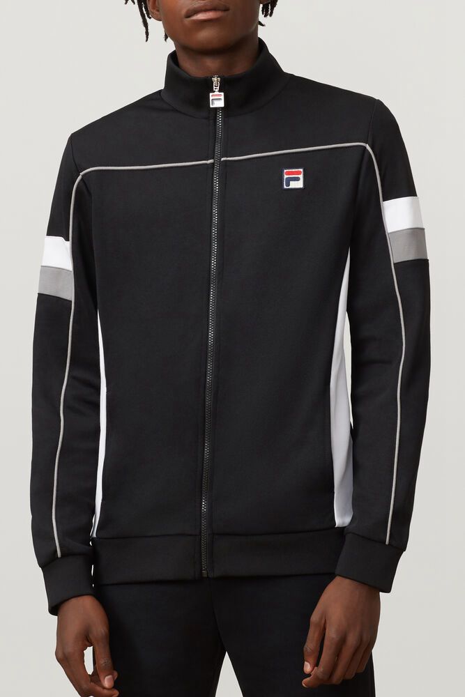 Fila Jacket Mens Black Slalom Track - Ireland 58792-MOFX